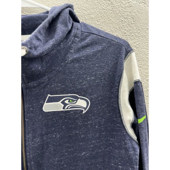 Nike NFL Womens Jacket Size Small Blue Zip Up Hooded Seattle Seahawks - Picture 2 of 13